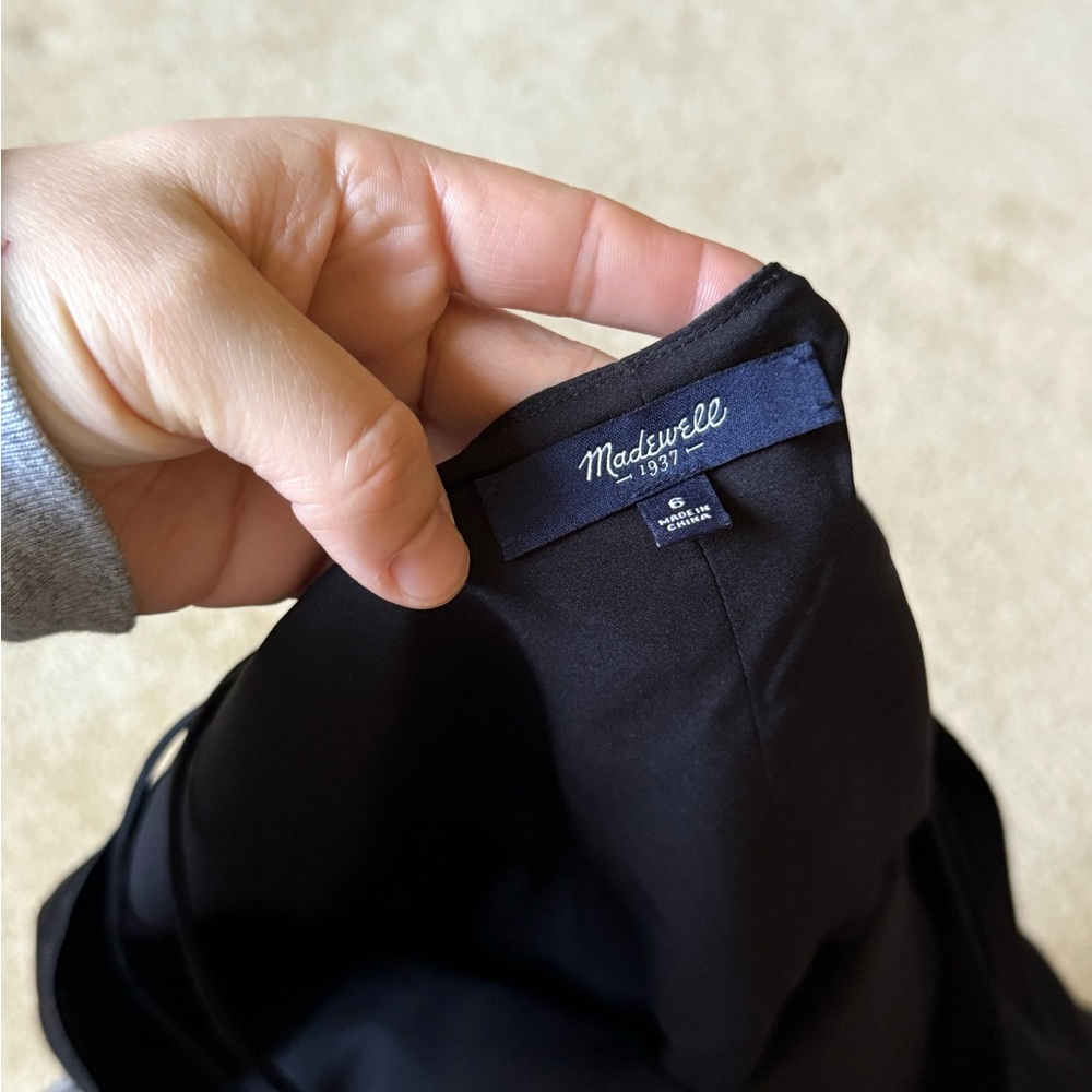 Madewell silk black slip dress size 6‎ - Picture 6 of 7